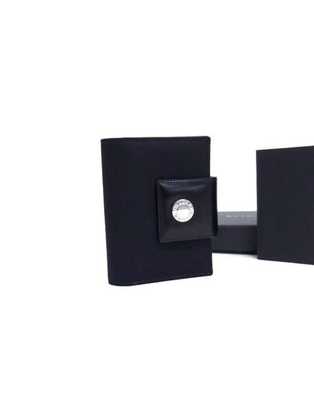Bvlgari Canvas Leather Notebook Cover a Dos Letter Book Black Agenda